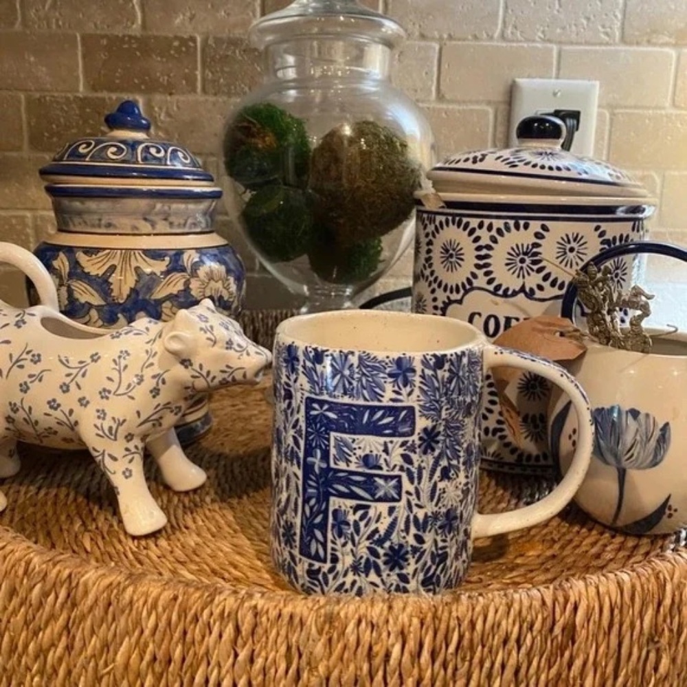 Anthropologie Folksong Monogram Mug F